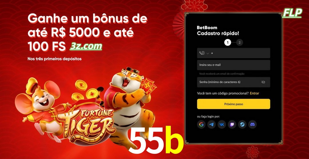 55b cassino Brasil bônus de boas-vindas até R$5000 e 100 free spins