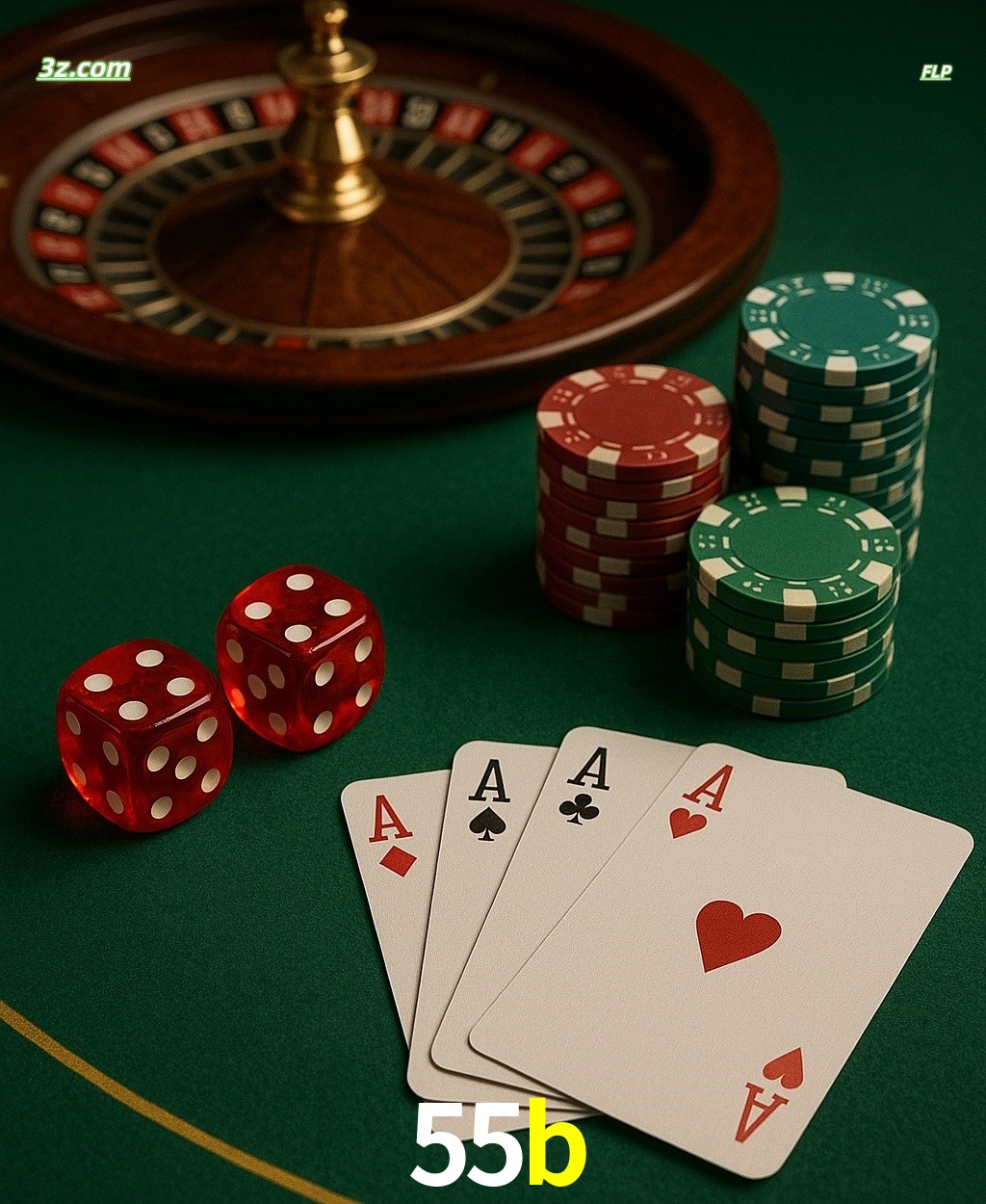 Cassino online 55b com jogos de mesa: roleta, dados, pôquer e fichas